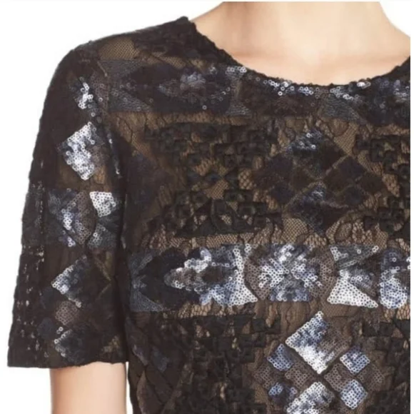 BCBGMAXAZRIA 'Samara' Sequin Lace Sheath Dress 12 - Picture 4 of 13